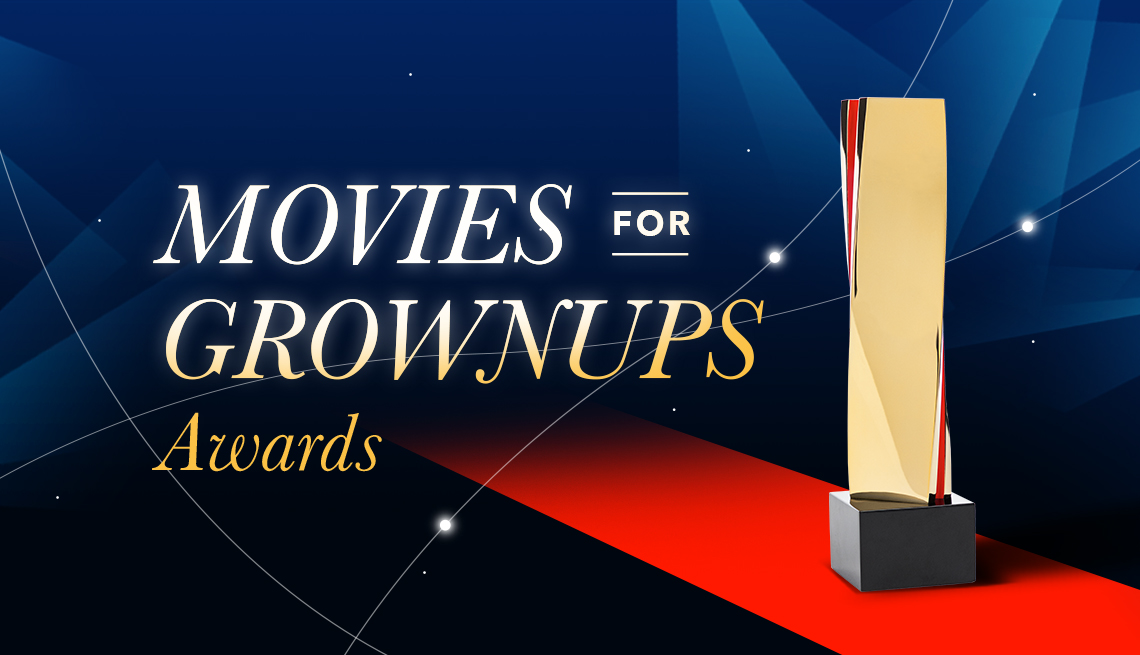 Movies for Groups Awards text  over red carpet with image of award