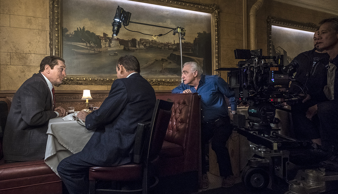 item 7 of Gallery image - Martin Scorsese directs Robert De Niro and Joe Pesci in a scene from The Irishman