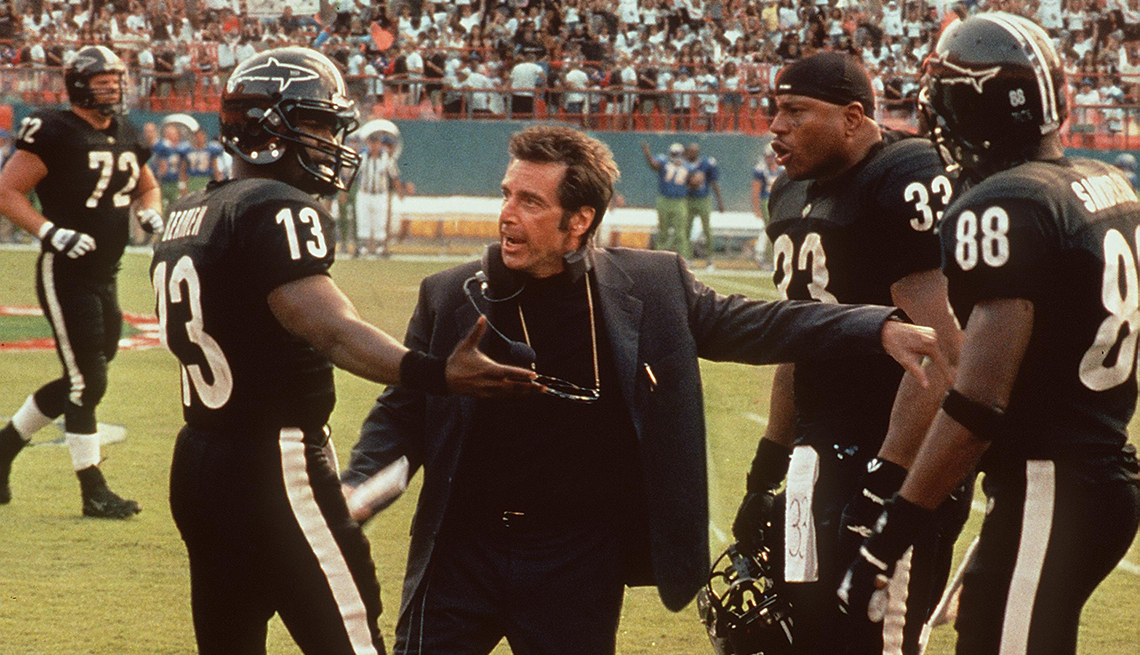 Al Pacino Jamie Foxx and L L Cool J star in the movie Any Given Sunday.