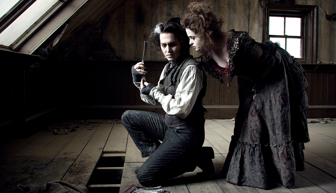 Johnny Depp and Helena Bonham Carter star in the film Sweeney Todd The Demon Barber of Fleet Street