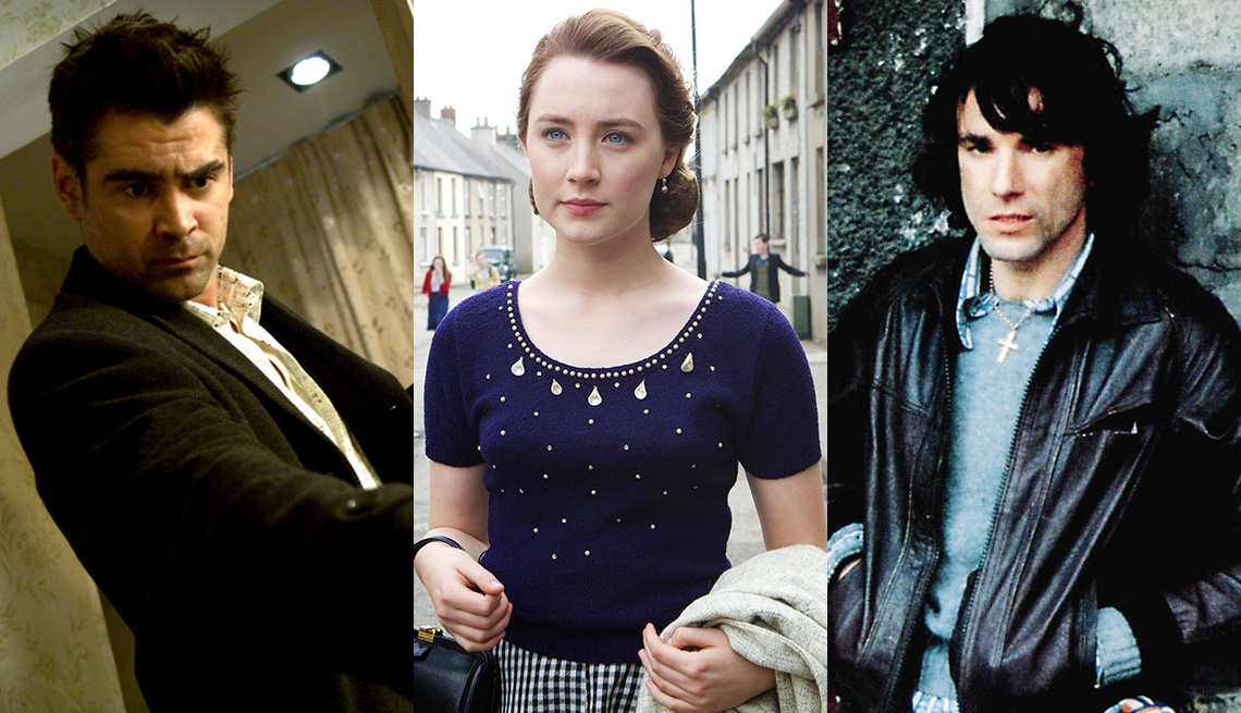 Colin Farrell en "In Bruges", Saoirse Ronan en "Brooklyn" y Daniel Day-Lewis en "In the Name of the Father".