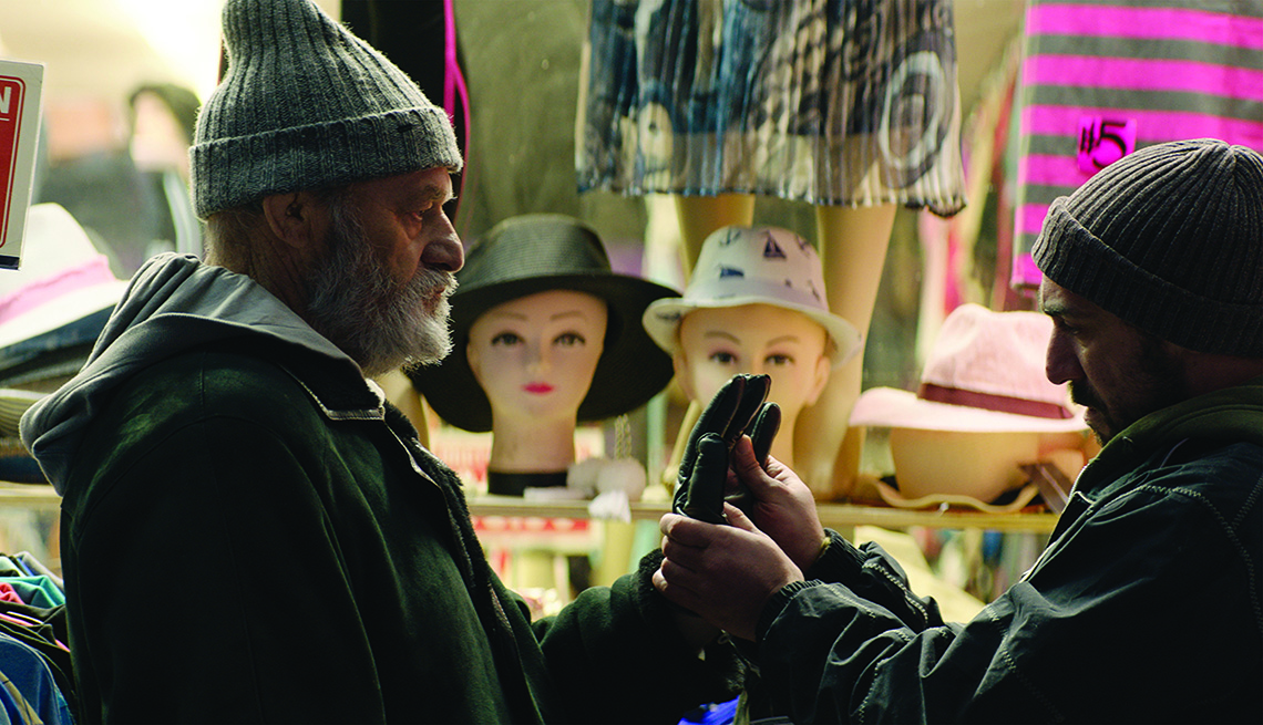 Levan Tediashvili and Giorgi Tabidze in a scene from the film Brighton 4th