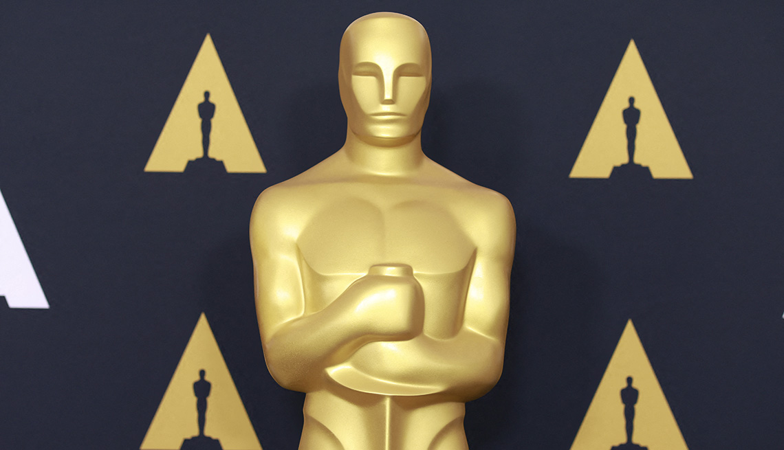 An Oscar statue at the Samuel Goldwyn theater in Beverly Hills California