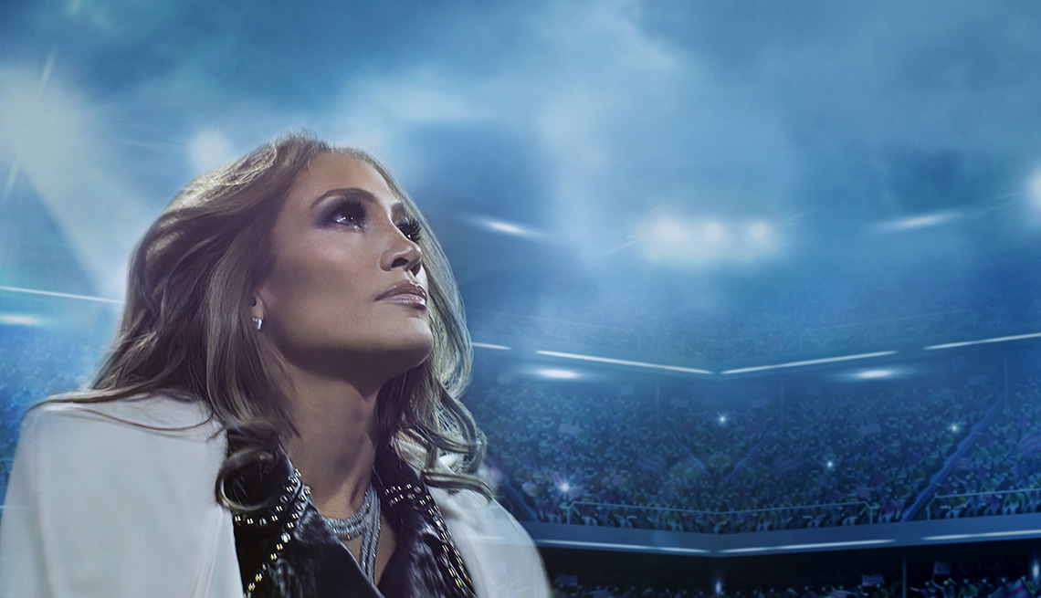 Promotional image of Jennifer Lopez starring in the documentary Halftime