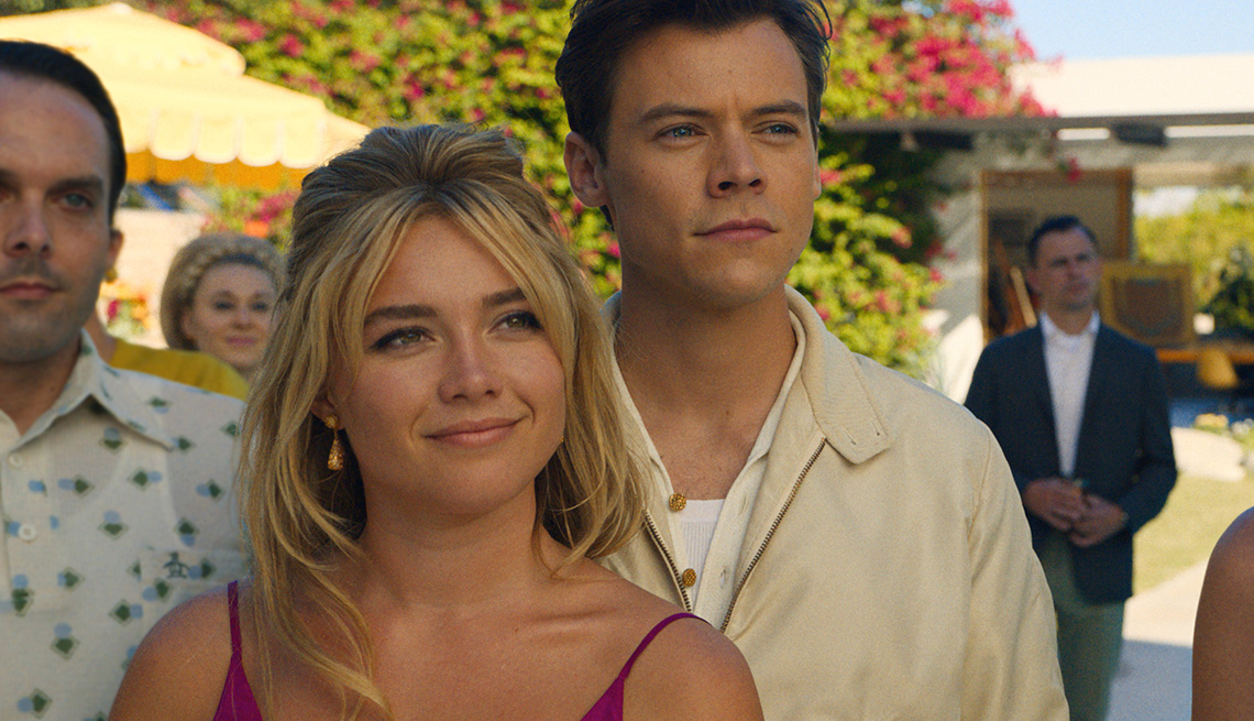Florence Pugh and Harry Styles star in the film Don't Worry Darling