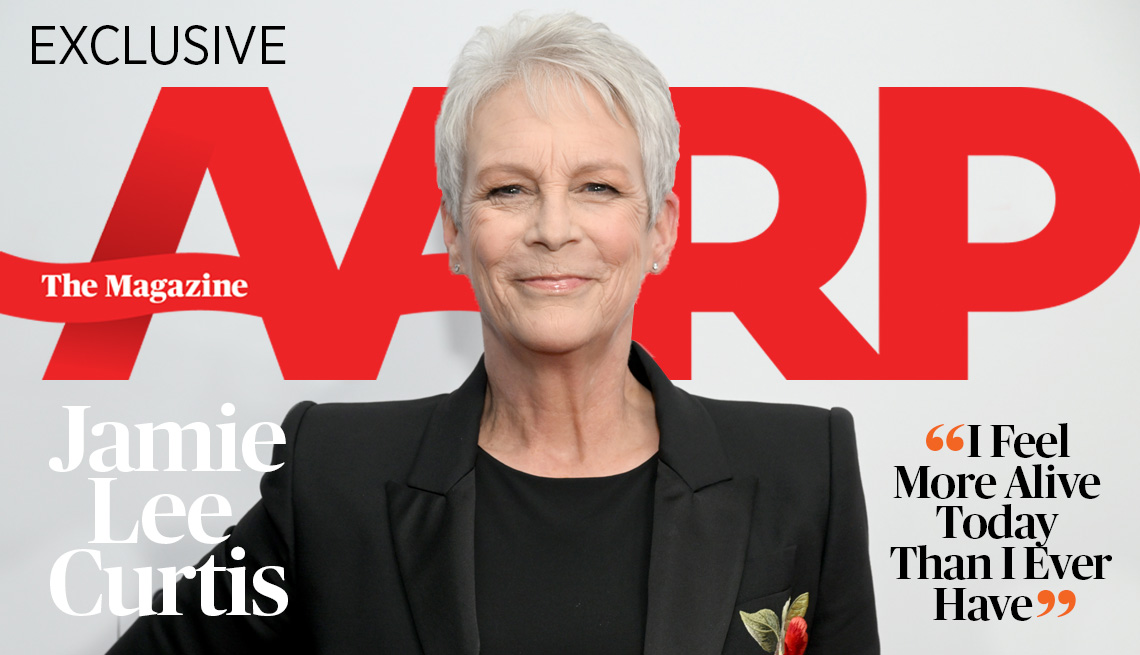 AARP the Magazine digital cover of the Jamie Lee Curtis from the AARP Movies for Grownups Awards