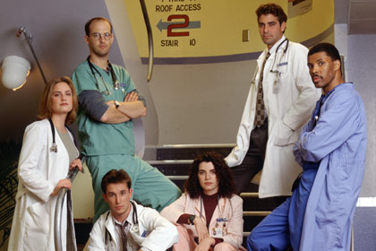 ER (season 1) fall 1994 - spring 1995 Shown: Sherry Stringfield (as Dr. Susan Lewis), Anthony Edwards (as Dr. Mark Greene), Noah Wyle (as Dr. John Carter), Julianna Margulies (as Head Nurse Carol Hathaway), George Clooney (as Dr. Douglas Ross), Eriq La Salle