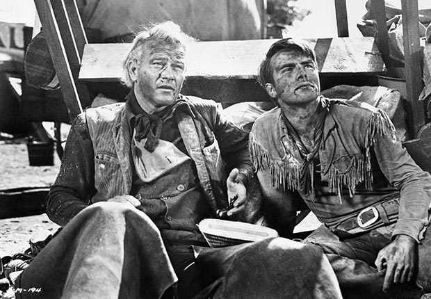 John Wayne y Montgomery Clift en una escena de 'Red River'