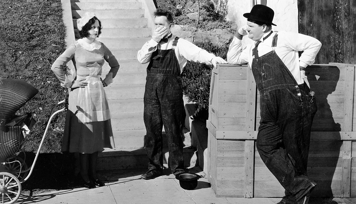 El Gordo y el Flaco, Laurel y Hardy en una escena de la película Music Box