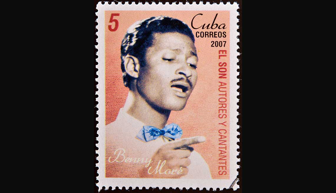 Estampilla del correo de Cuba del cantante Benny Moré, 2007.