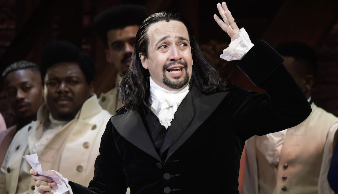 item 17 of Gallery image - Lin-Manuel Miranda, creator of the award-winning Broadway musical, Hamilton, offers a gratitude message after receiving a standing ovation at the ending of the play's premiere held at the Santurce Fine Arts Center, in San Juan, Puerto Rico, Friday Jan. 11