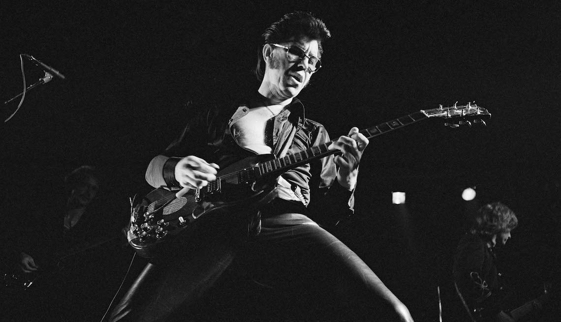 item 10 of Gallery image - Rock'n'roll guitarist Link Wray (1929 - 2005) performs on stage at The Venue in London, 2nd June 1979.