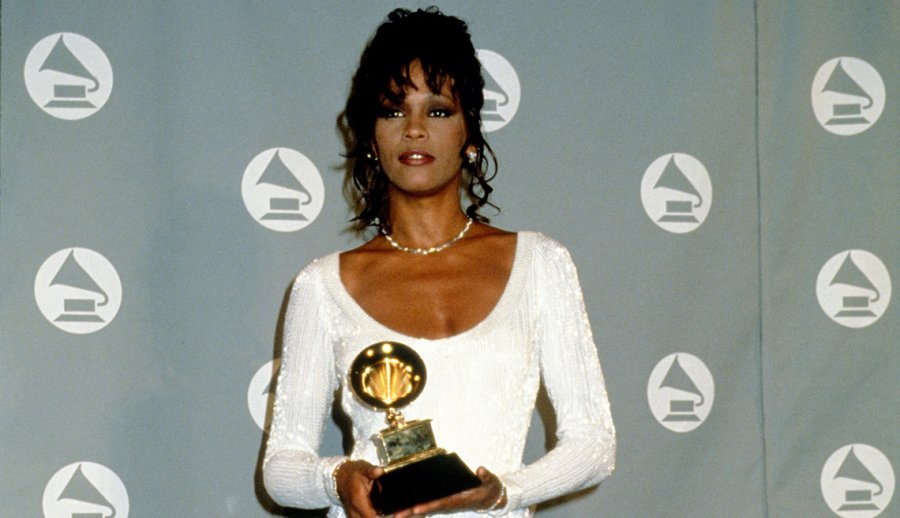 Whitney Houston at the 36th Annual Grammy Awards