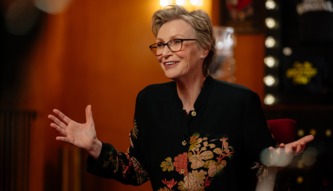 Jane Lynch during an interview on Sunday Today With Willie Geist