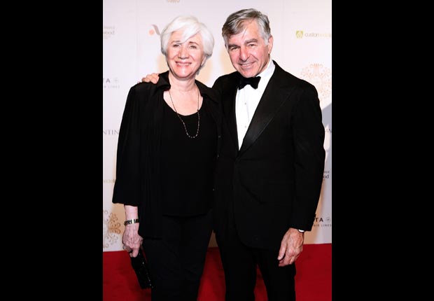 Michael Dukakis, 80, with cousin Olympia Dukakis, 82. (John Lamparski/WireImage/Getty Images)