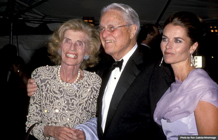 Maria Shriver (right) with parents Eunice Kennedy Shriver and Sargent Shriver (Photo by Ron Galella/WireImage)