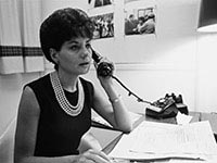 Barbara Walters en su oficina en 1965