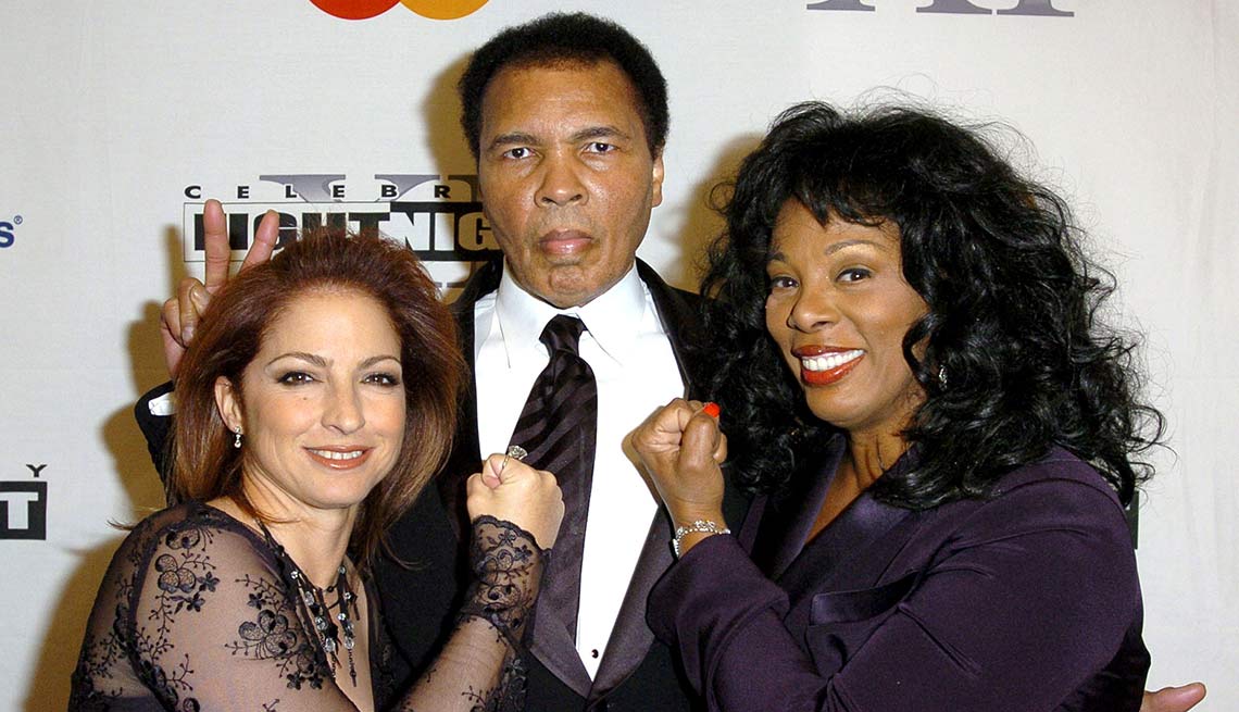 Gloria Estefan, Muhammad Ali and Donna Summer 