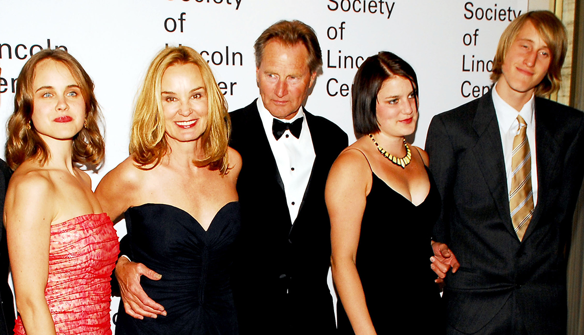 Left to right: Shura Baryshnikov, Jessica Lange, Sam Shepard, Hannah Shepard and Walker Shepard in 2006