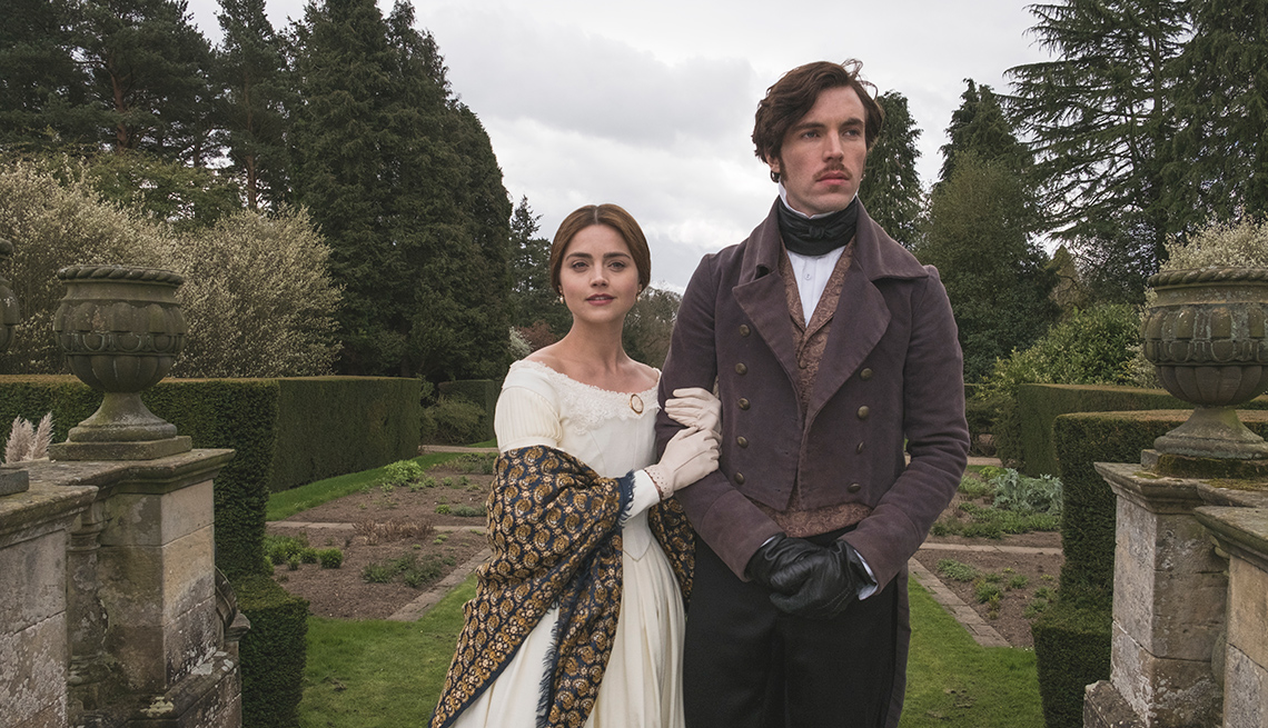Jenna Coleman as the young Queen Victoria and Tom Hughes as Prince Albert. 