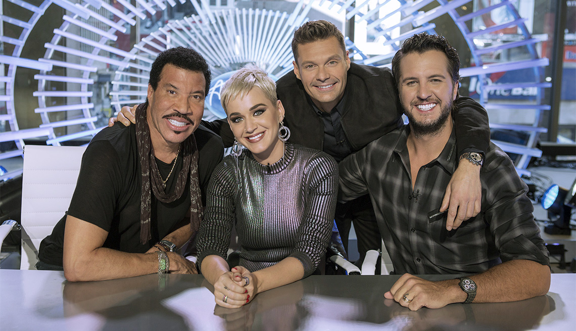 item 5 of Gallery image - Lionel Richie, Katy Perry and Luke Bryan with host Ryan Seacrest. 
