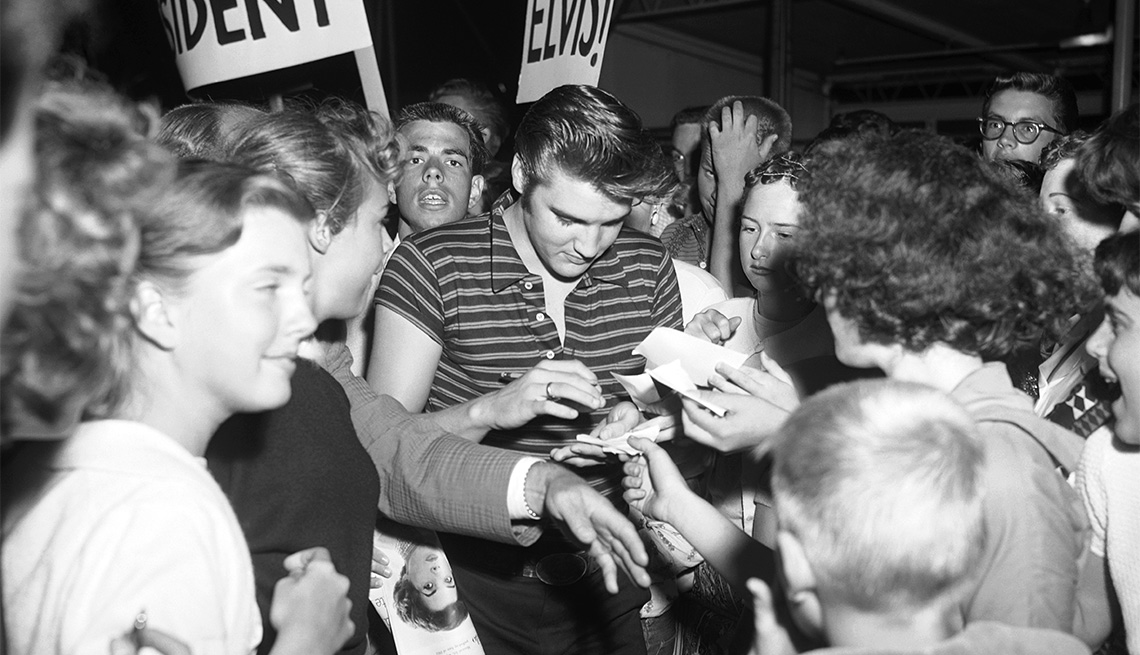 August 16, 1956, California, Los Angeles, Elvis Presley arriving in Los Angeles to start Filming Love Me Tender.