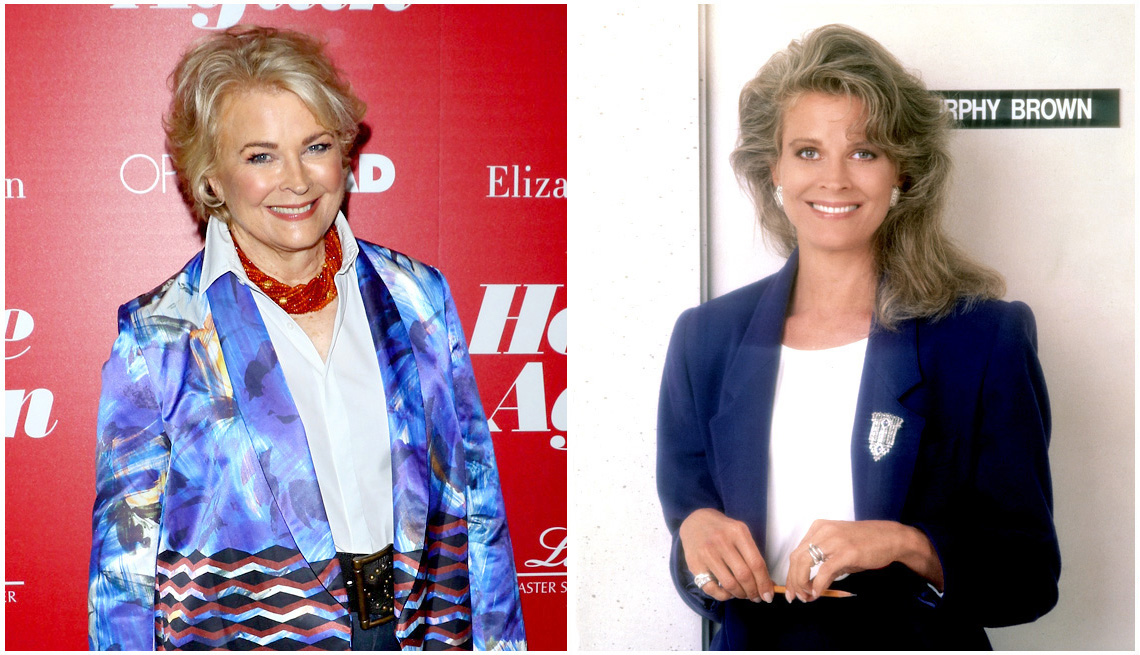 Candace Bergen, both then and now, as 'Murphy Brown'