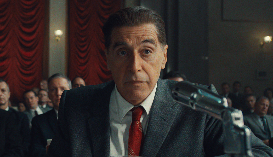Al Pacino como Jimmy Hoffa en la película The Irishman