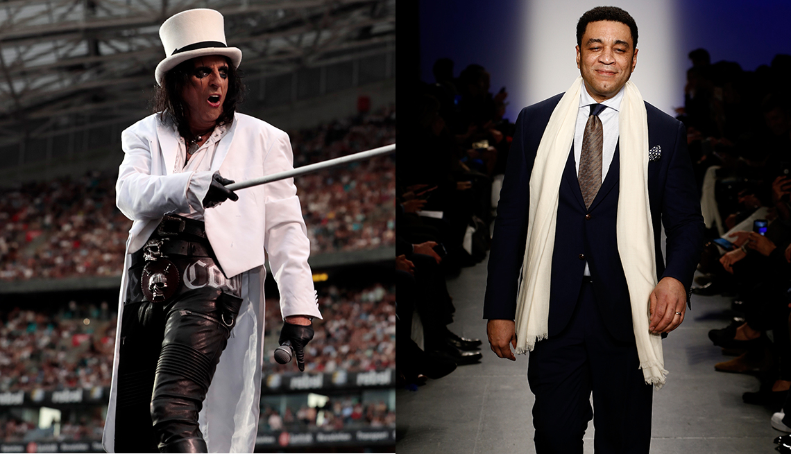 Side by side images Alice Cooper and Harry Lennix