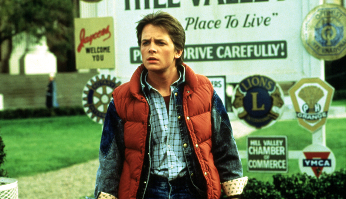 Michael J Fox en una escena  de Back to the Future