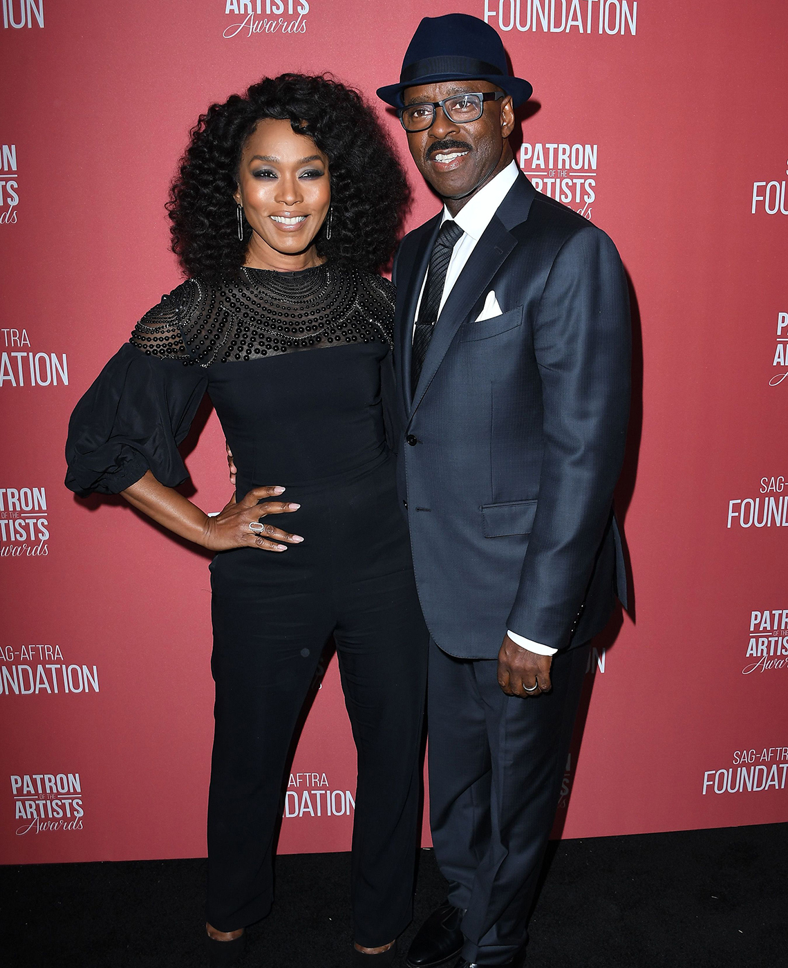 actors angela bassett and courtney vance at a publicity event