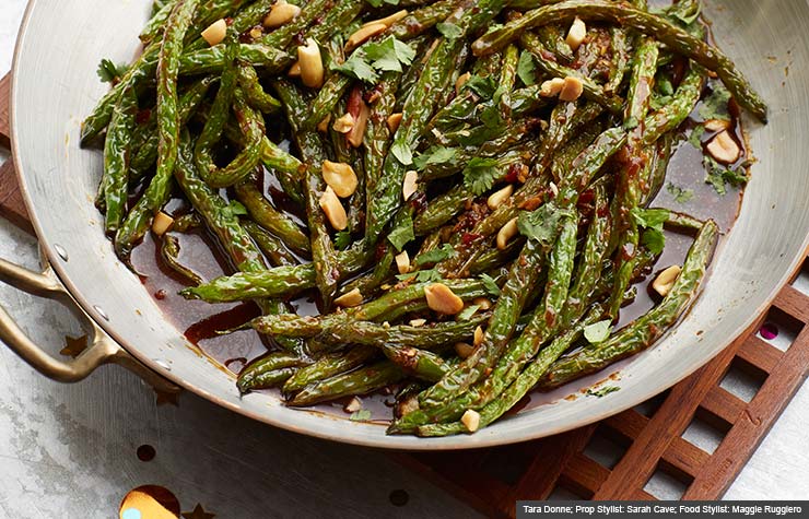 Szechuan de habichuelas verdes  - Recetas del chef Guy Fieri para la cena de fin de año