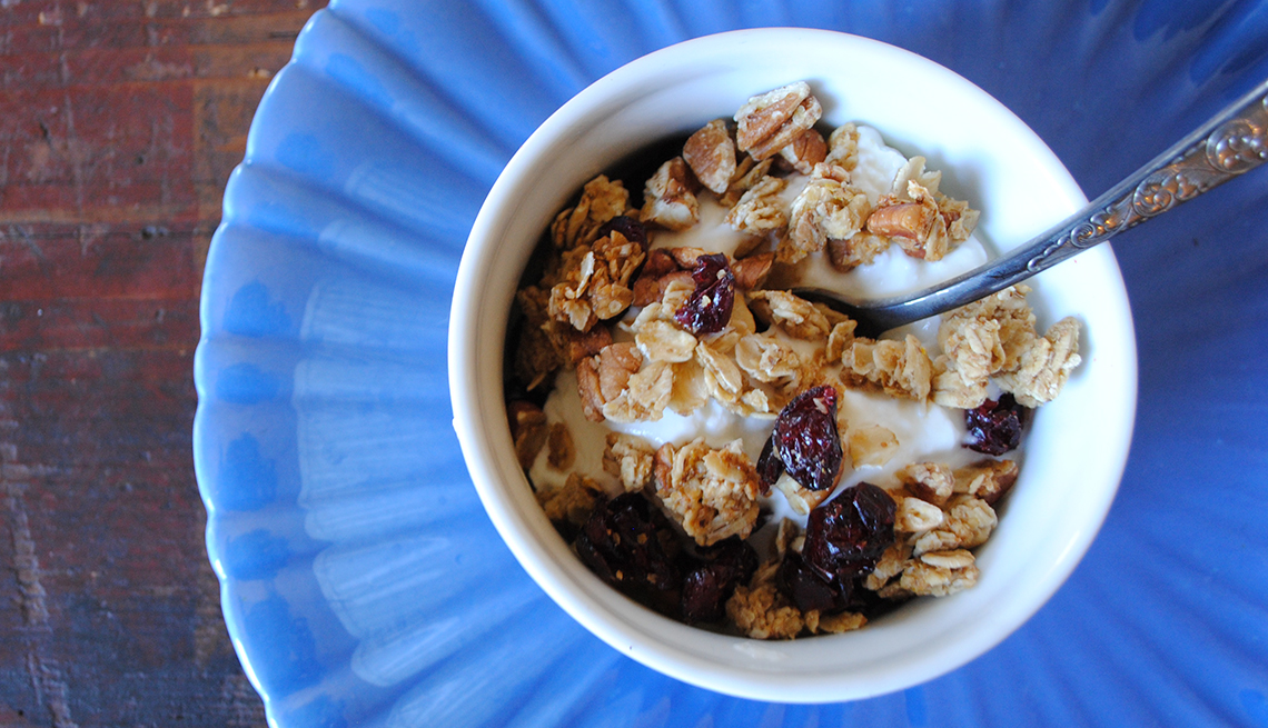 Bowl of Granola With Pecans, Cranberries and Orange, The Perfect Recipe book,Pam Anderson recipe, Diets & Nutrition 