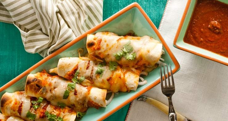 Enchiladas de pollo - Fuente de calcio, fibra, vitaminas B