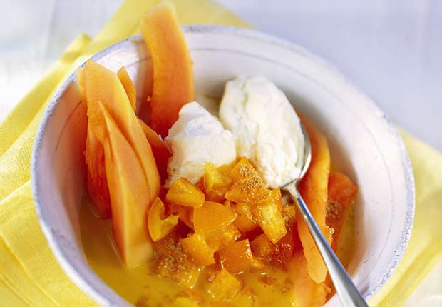 Latin Desserts for Diabetics Baked Papaya ESP
