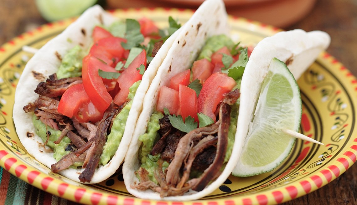 Tacos de carne marinada - Comida mexicana