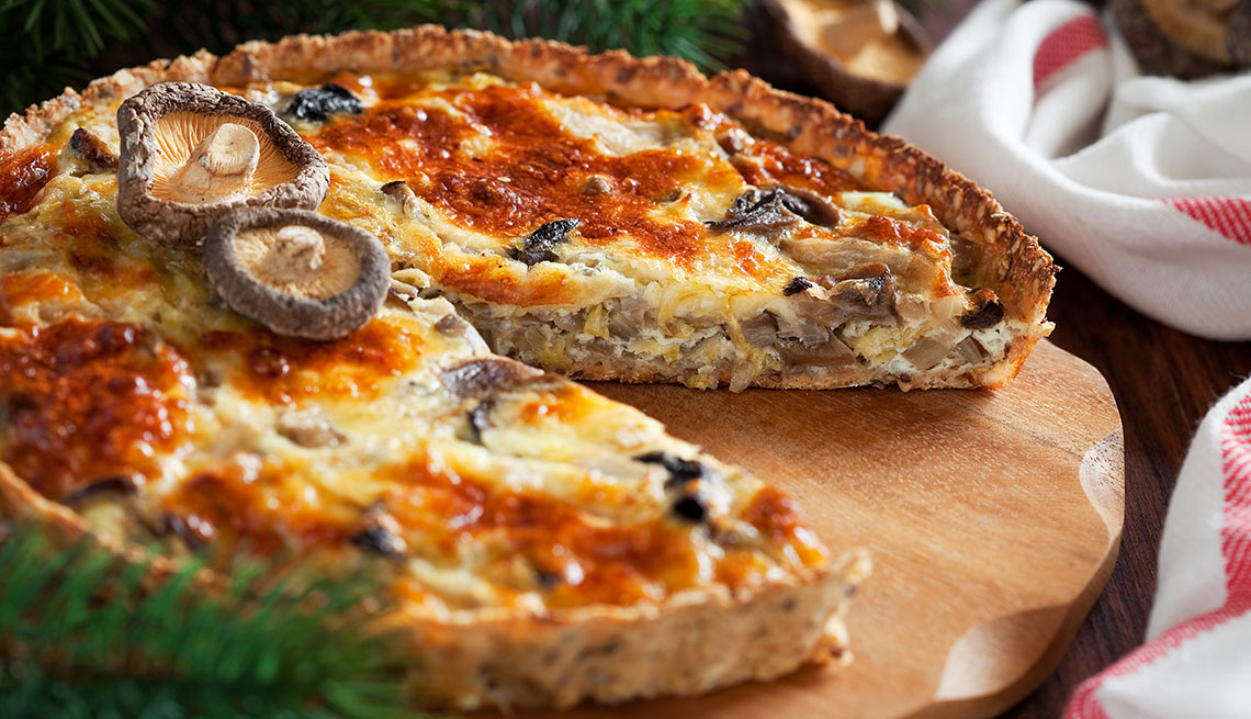 Quiche de hongos shiitake