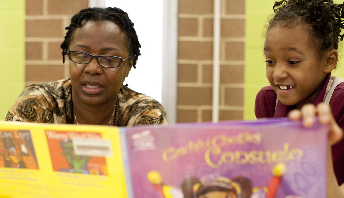Woman and Child Reading, Experience Corps, Volunteer