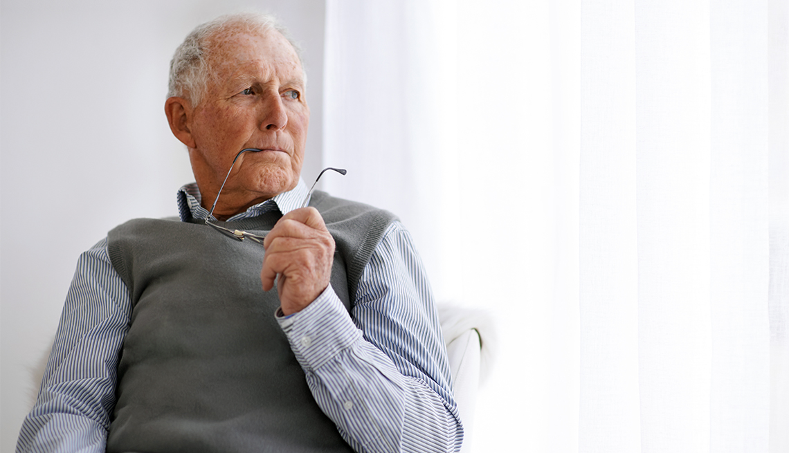Cropped shot of an elderly man in a pensive mood