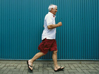 man walking-exercise improves mobility for those with Parkinsons