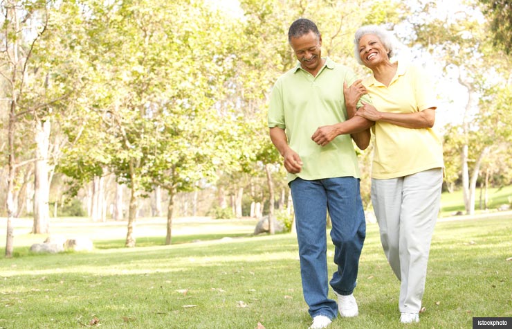 African American couple, Walking and Stroke