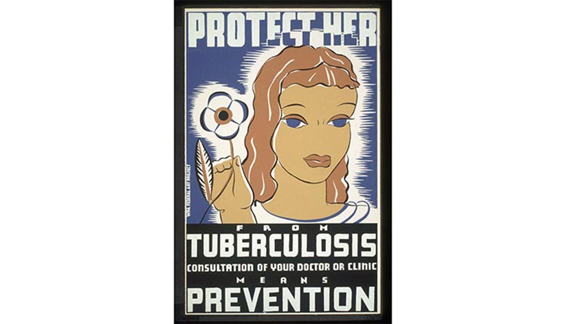 Poster, Erik Hans Krause, Tuberculosis prevention, Plagues and Epidemics Through the Ages,