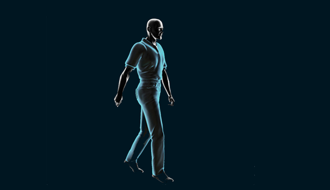 Figura gráfica de un hombre caminando