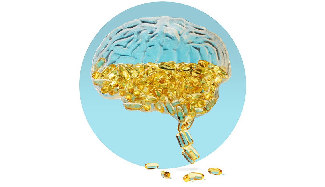 Illustration of a brain filled with Omega 3
