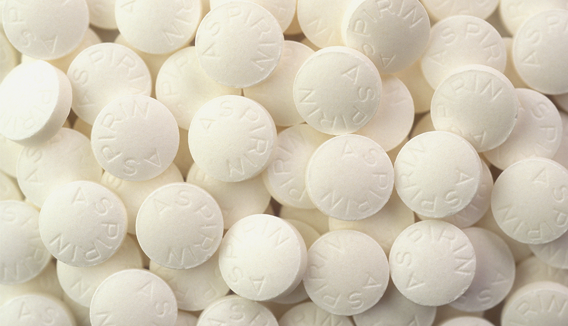 Pile of aspirin tablets