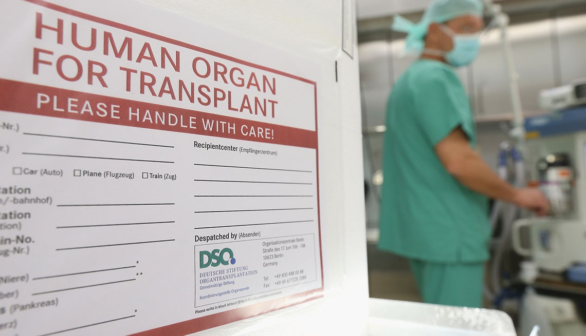 Close up of Organ Transplant Box