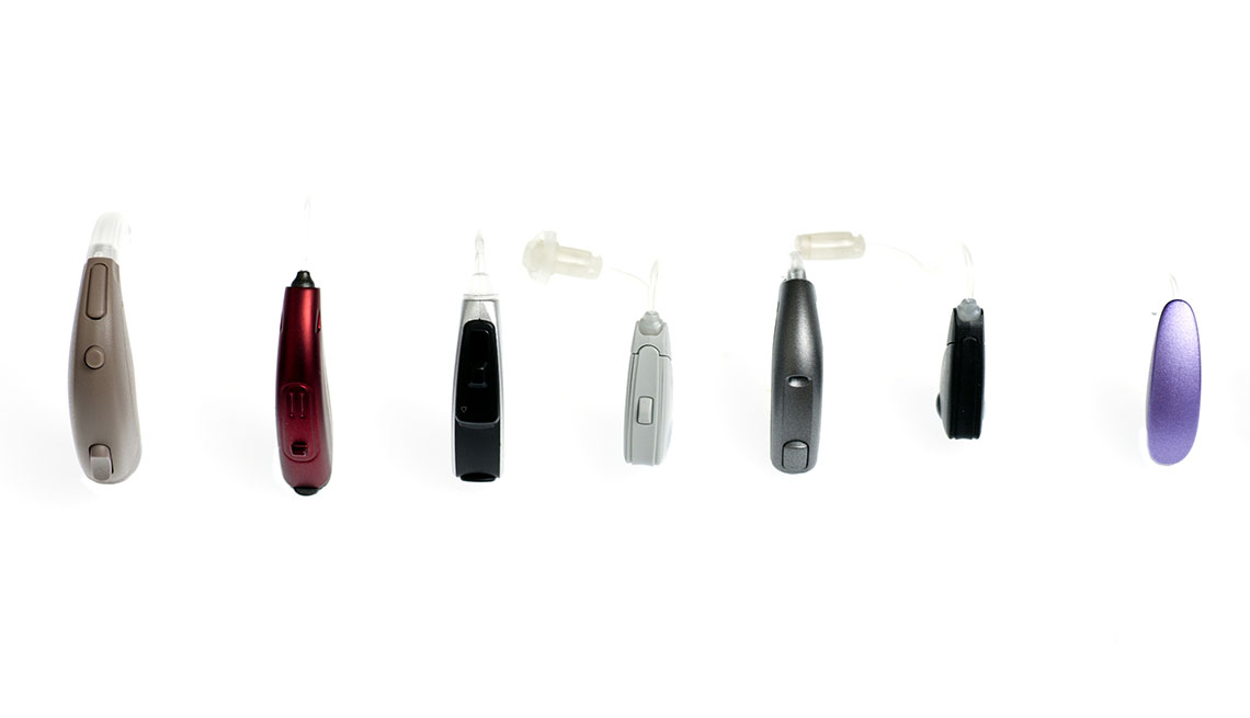 Row of hearing aids