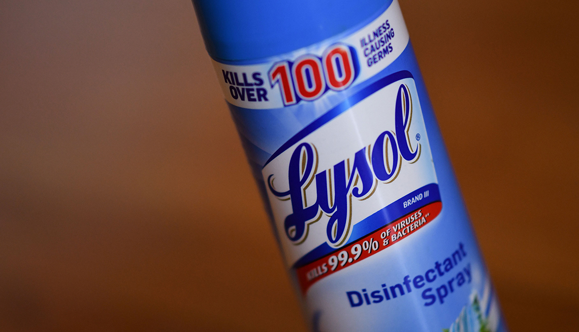 A bottle of lysol
