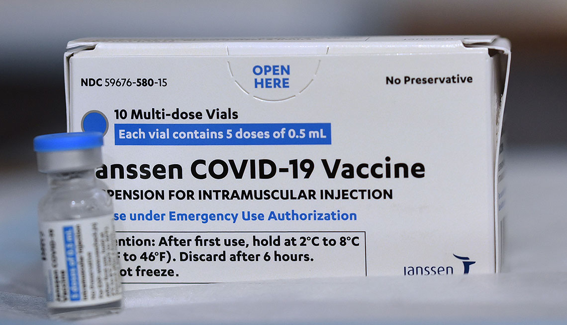 Empaque de la vacuna contra el coronavirus de Johnson & Johnson