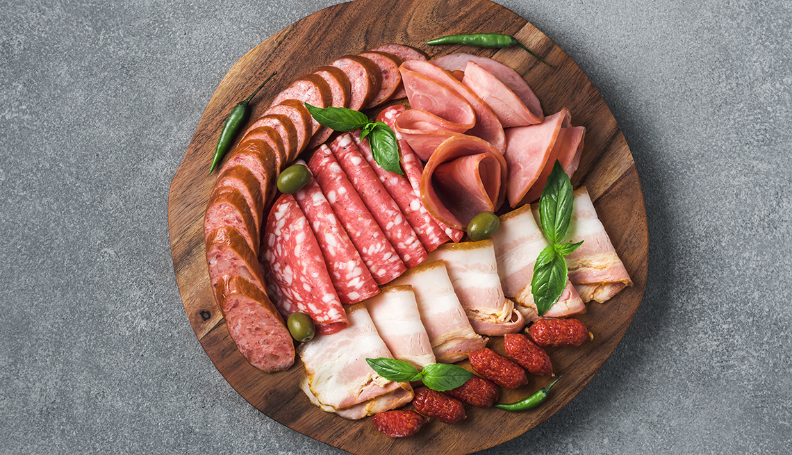 charcuterie board with Italian-style meats